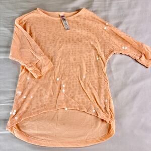 Y2K Slouchy Sequin Orange Shirt Medium 'Beautees'